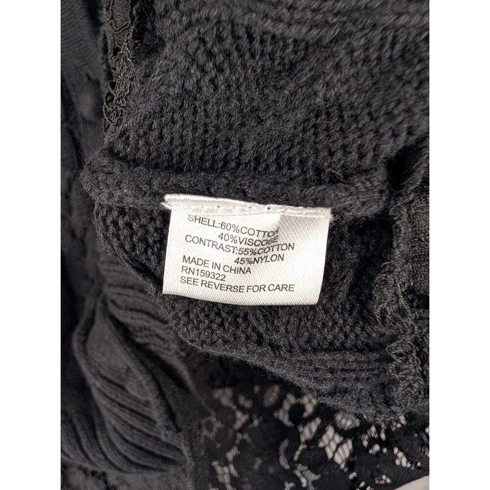 Central Park West Sweater Womens Medium Black Lace Trimmed Buttoned Cardigan NWT - Picture 5 of 7